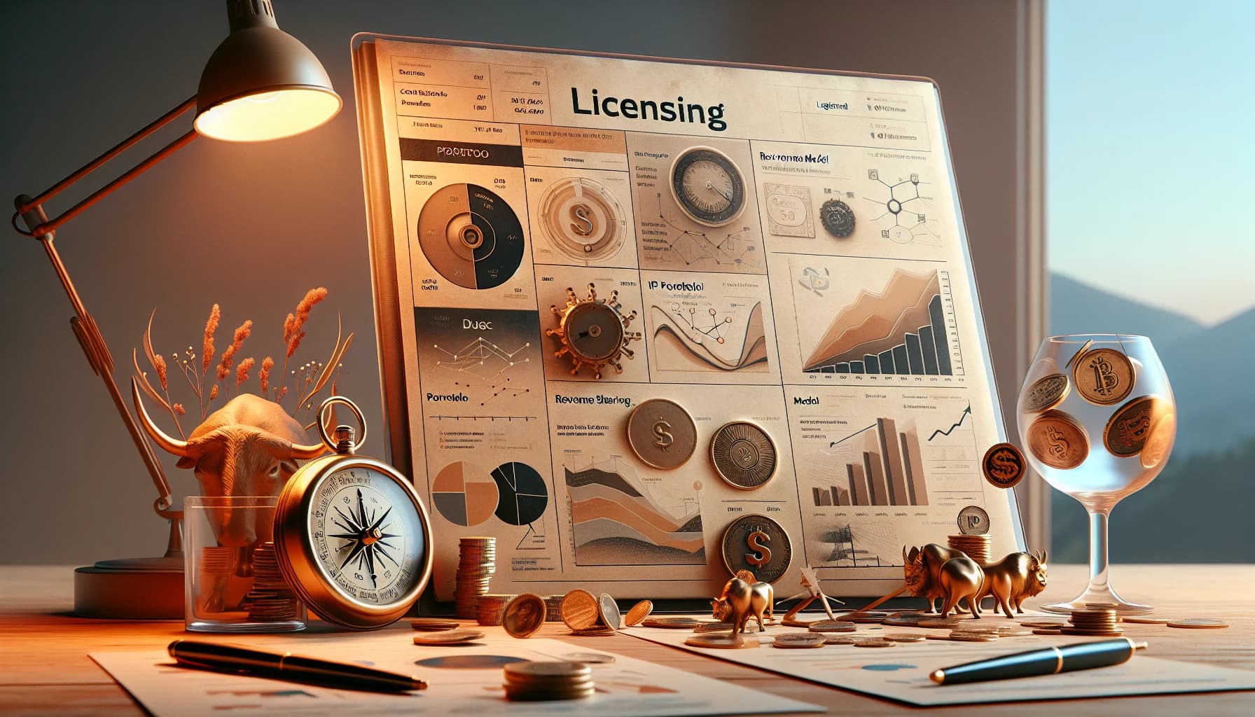 Licensing Deal Pitch Deck: IP Portfolio and Revenue Sharing Model Slides